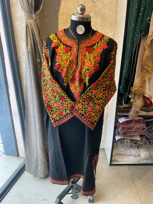 Aari Embroidered Pheran | Black